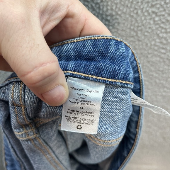 Time And Tru Shorts Womens 14 Blue High Rise Cut Off Distressed Denim Preppy - Picture 8 of 8